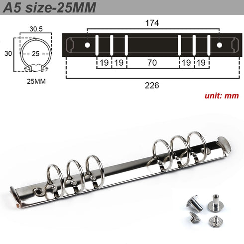 Ring Binder Replacement Kit Ring Binder Mechanism Planner Rings with Hardware for Ring Planner | A5, A6, A7 & Personal