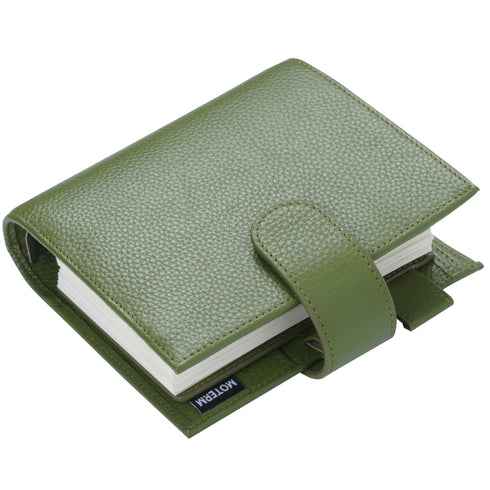 Moterm Luxe 2.0 Series Binder Pocket Size Planner Pebbled Grain Leather A7 Notebook with 30MM Ring