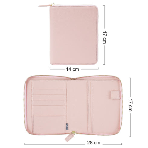 Moterm A6 Genuine Leather A6 Zippered Cover with Back Pocket Planner Cover Techo Cover Midori Cover