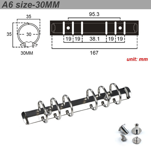 Ring Binder Replacement Kit Ring Binder Mechanism Planner Rings with Hardware for Ring Planner | A5, A6, A7 & Personal