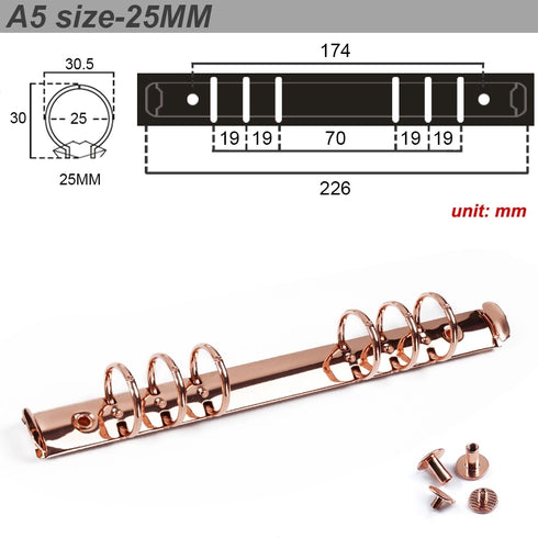 Ring Binder Replacement Kit Ring Binder Mechanism Planner Rings with Hardware for Ring Planner | A5, A6, A7 & Personal