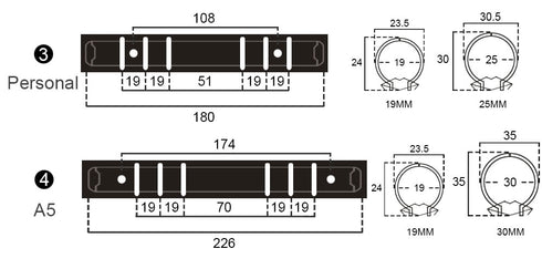 Ring Binder Replacement Kit Ring Binder Mechanism Planner Rings with Hardware for Ring Planner | A5, A6, A7 & Personal