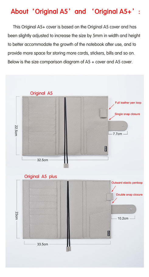 Moterm Original Series A5 Plus Cover for Hobonichi Cousin A5 Notebook Planner Organizer Agenda