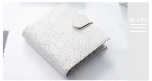 Moterm Luxe Personal Wide Litchi Grain Leather Planner 30 MM Silver Rings Notebook Organizer Agenda LARGE BACK POCKET