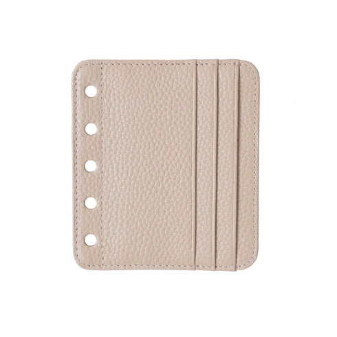 Moterm Genuine Leather Card Holder Flyleaf for Ring Planner with 6 Card Slots And Middle Pocket ID Credit Card Bag Binder Accessory