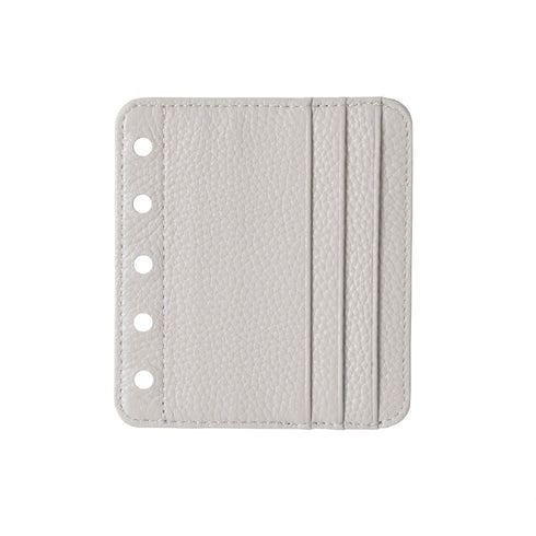 Moterm Genuine Leather Card Holder Flyleaf for Ring Planner with 6 Card Slots And Middle Pocket ID Credit Card Bag Binder Accessory