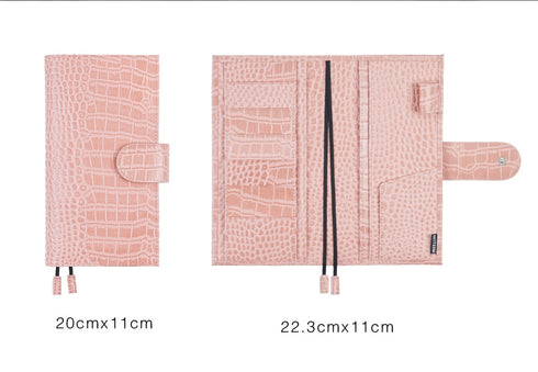 Moterm CROC WEEKS Leather Cover | Back Pocket and Double Clasps Notebook Diary Journal Planner Weeks Cover