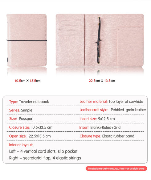 Moterm Genuine Leather Travel Journal Simple Series Passport Size Notebook