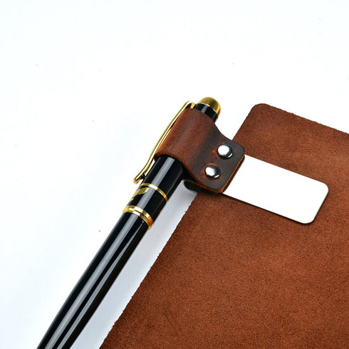 Moterm Metal Leather Pen holder Brass and Stainless steel Pencil clip for Genuine Leather notebook Journal diary