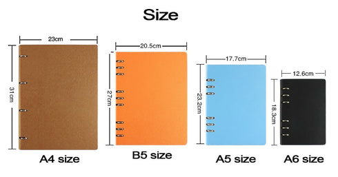 Vegan Leather Binder A4 A6 B5 A5 Spiral Notebook Planner Agenda