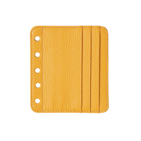 Moterm Genuine Leather Card Holder Flyleaf for Ring Planner with 6 Card Slots And Middle Pocket ID Credit Card Bag Binder Accessory