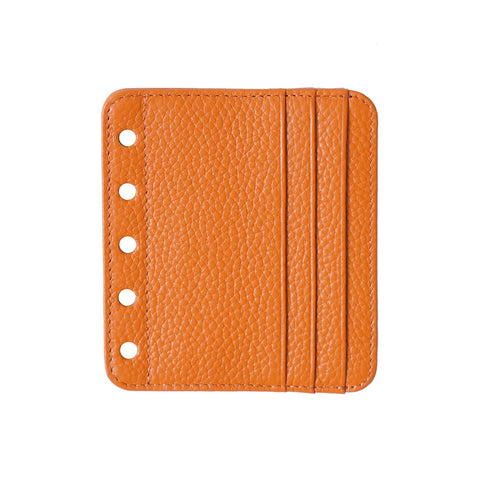 Moterm Genuine Leather Card Holder Flyleaf for Ring Planner with 6 Card Slots And Middle Pocket ID Credit Card Bag Binder Accessory