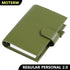 Moterm Genuine Leather Regular Personal Size Planner with 25MM Binder Rings Notebook Agenda Organizer Diary Journal