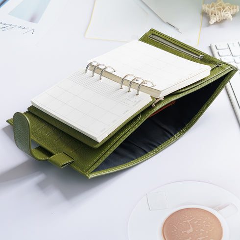 Moterm Genuine Leather Regular Personal Size Planner with 25MM Binder Rings Notebook Agenda Organizer Diary Journal