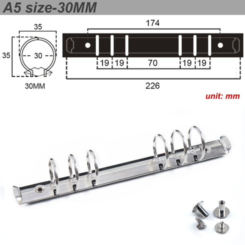 Ring Binder Replacement Kit Ring Binder Mechanism Planner Rings with Hardware for Ring Planner | A5, A6, A7 & Personal