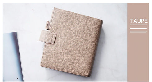 Moterm Luxe Personal Wide Litchi Grain Leather Planner 30 MM Silver Rings Notebook Organizer Agenda LARGE BACK POCKET