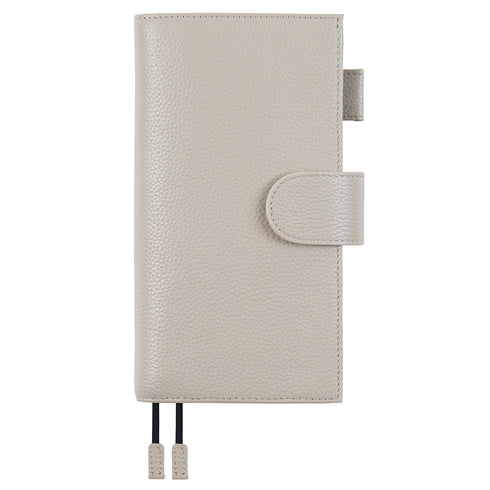Moterm Pebbled Leather Original Weeks Cover for Hobonichi and Skinny Mini Happy Planner with Back Pocket and Double Clasps Diary