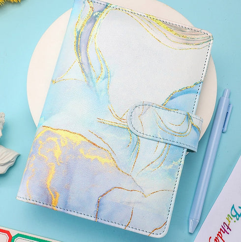 Tie Dyed Marble Color A6 Vegan Leather DIY Binder Notebook Cover Diary Agenda Planner Cover