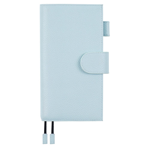 Moterm Pebbled Leather Original Weeks Cover for Hobonichi and Skinny Mini Happy Planner with Back Pocket and Double Clasps Diary