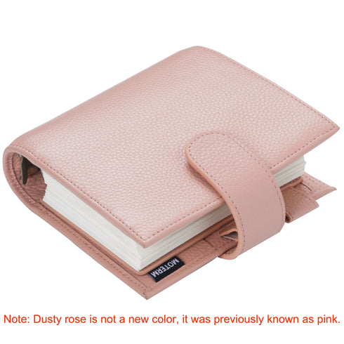Moterm Luxe 2.0 Series Binder Pocket Size Planner Pebbled Grain Leather A7 Notebook with 30MM Ring