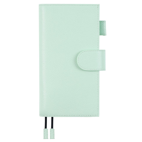 Moterm Pebbled Leather Original Weeks Cover for Hobonichi and Skinny Mini Happy Planner with Back Pocket and Double Clasps Diary