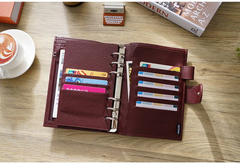 Moterm Genuine Leather Regular Personal Size Planner with 25MM Binder Rings Notebook Agenda Organizer Diary Journal