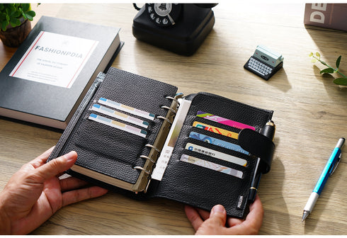 Moterm Genuine Leather Regular Personal Size Planner with 25MM Binder Rings Notebook Agenda Organizer Diary Journal