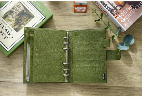 Moterm Genuine Leather Regular Personal Size Planner with 25MM Binder Rings Notebook Agenda Organizer Diary Journal