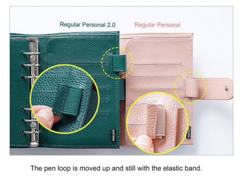 Moterm Genuine Leather Regular Personal Size Planner with 25MM Binder Rings Notebook Agenda Organizer Diary Journal