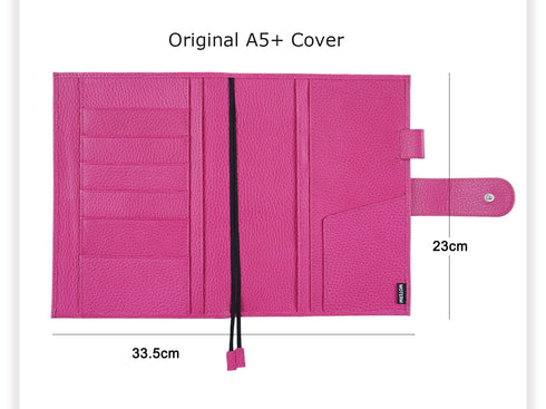 Moterm Firm Pebbled Grain Leather A5 A6 B6 Weeks Fuchsia Rose Color Genuine Cowhide Planner Rings Notebook Cover Diary Agenda Organizer Journey
