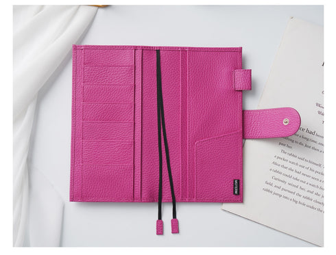 Moterm Firm Pebbled Grain Leather A5 A6 B6 Weeks Fuchsia Rose Color Genuine Cowhide Planner Rings Notebook Cover Diary Agenda Organizer Journey