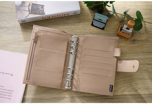 Moterm Genuine Leather Regular Personal Size Planner with 25MM Binder Rings Notebook Agenda Organizer Diary Journal