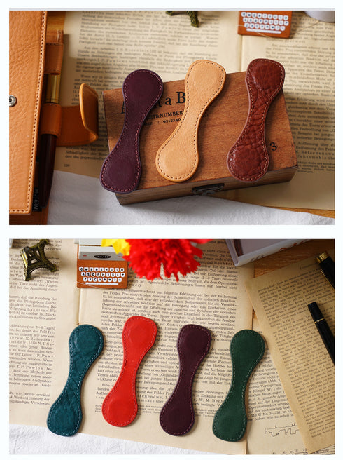 Moterm Full Grain Leather New Style Asymmetric Magnetic Clip Durable Planner Accessory Strong Magnetic Force Paper Clip Bookmark