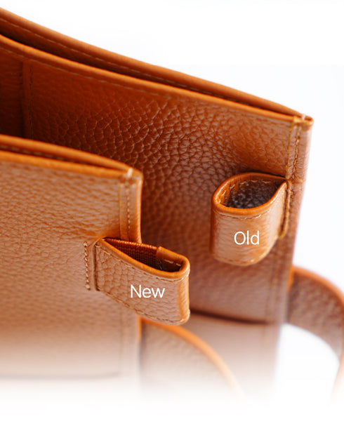 Moterm Pebbled Leather Original Weeks Cover for Hobonichi and Skinny Mini Happy Planner with Back Pocket and Double Clasps Diary