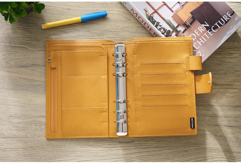 Moterm Genuine Leather Regular Personal Size Planner with 25MM Binder Rings Notebook Agenda Organizer Diary Journal