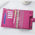 Moterm Firm Pebbled Grain Leather A5 A6 B6 Weeks Fuchsia Rose Color Genuine Cowhide Planner Rings Notebook Cover Diary Agenda Organizer Journey