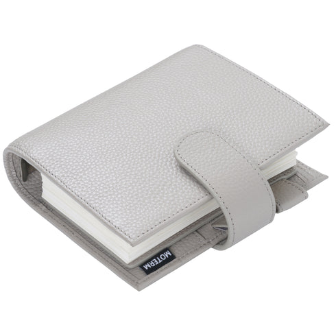 Moterm Luxe 2.0 Series Binder Pocket Size Planner Pebbled Grain Leather A7 Notebook with 30MM Ring