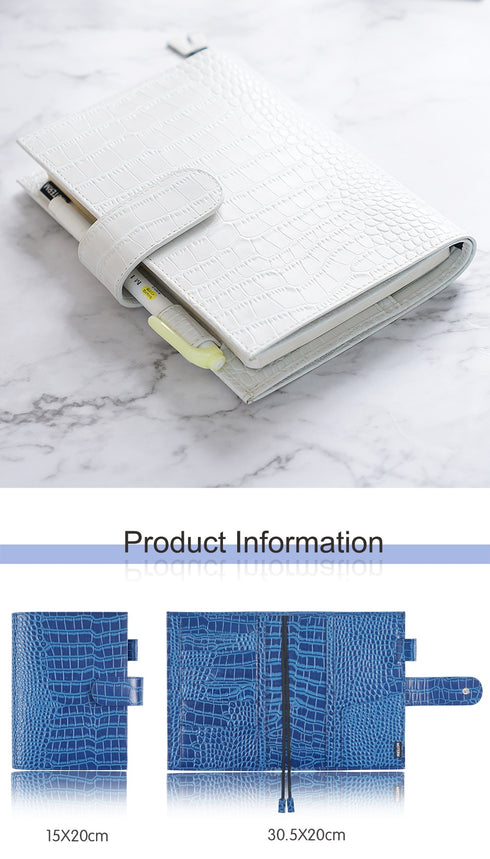 Moterm Original Series B6 Plus Cover Genuine Croc Grain Cowhide for B6 Stalogy Notebook Planner Organizer Agenda Journal Diary