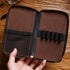 Genuine Leather Pencil Case Pen Hold Holder Organizer Hand Made Zipper Nature Cowhide Pencilcase Stationery Storage Bag
