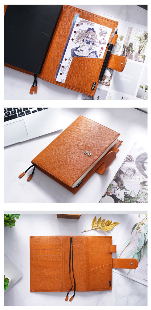 Moterm Original Series B6 Plus Cover for B6 Stalogy Notebook Genuine Pebbled Grain Cowhide Planner Organizer Agenda Journal