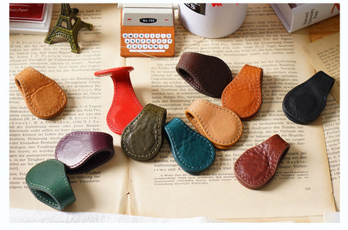 Moterm Full Grain Leather New Style Asymmetric Magnetic Clip Durable Planner Accessory Strong Magnetic Force Paper Clip Bookmark