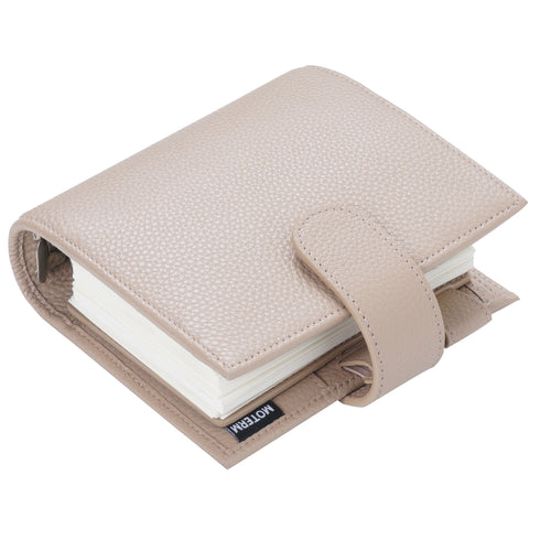 Moterm Luxe 2.0 Series Binder Pocket Size Planner Pebbled Grain Leather A7 Notebook with 30MM Ring