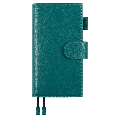 Moterm Pebbled Leather Original Weeks Cover for Hobonichi and Skinny Mini Happy Planner with Back Pocket and Double Clasps Diary