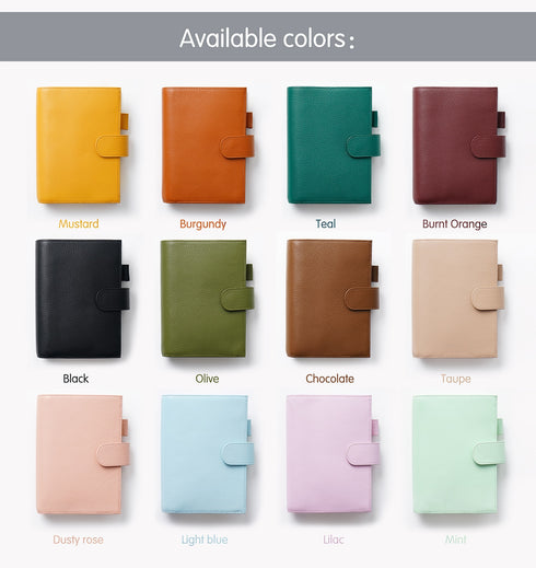 Moterm Genuine Leather Regular Personal Size Planner with 25MM Binder Rings Notebook Agenda Organizer Diary Journal