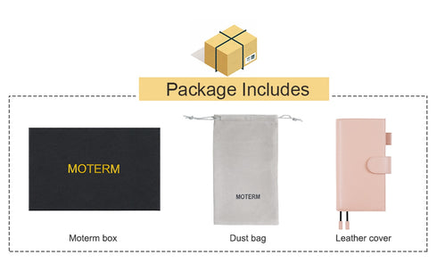 Moterm Pebbled Leather Original Weeks Cover for Hobonichi and Skinny Mini Happy Planner with Back Pocket and Double Clasps Diary