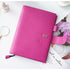 Moterm Firm Pebbled Grain Leather A5 A6 B6 Weeks Fuchsia Rose Color Genuine Cowhide Planner Rings Notebook Cover Diary Agenda Organizer Journey