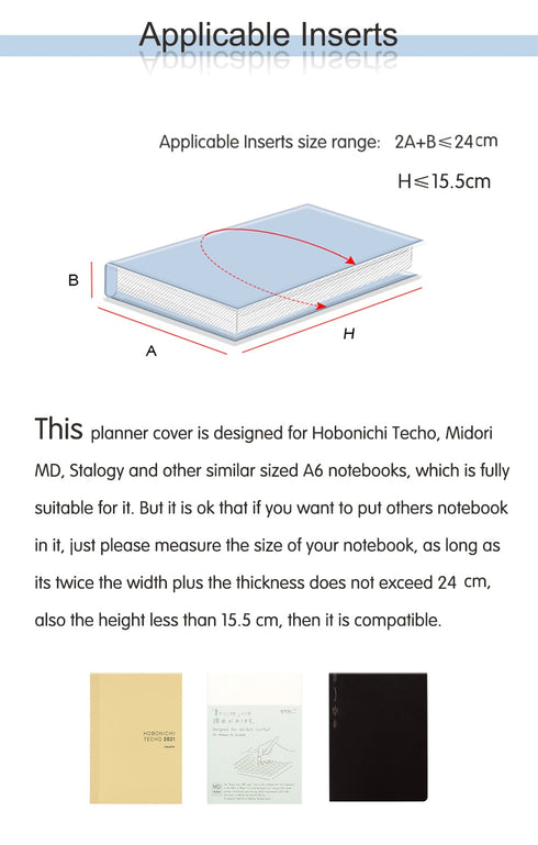 Moterm Original Series A6 Plus Cover for A6 Stalogy Notebook Genuine Pebbled Grain Cowhide Planner