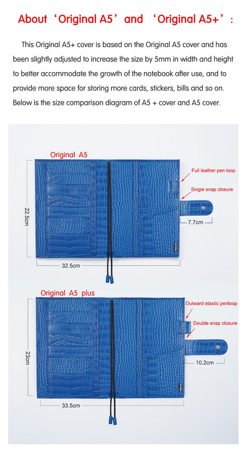 Moterm A5 CROC GRAIN Genuine Leather Original Notebook Cover Diary Planner Croc Grain Organizer