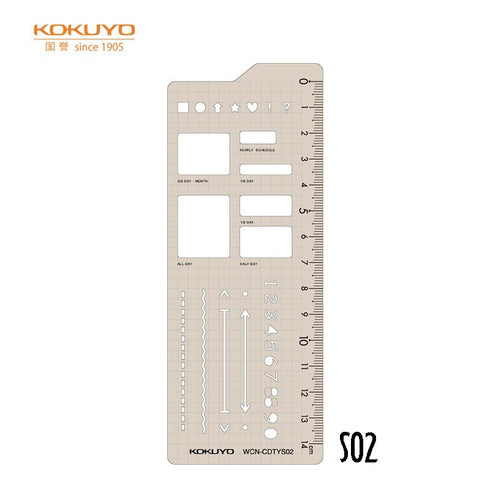 Kokuyo MO Series Stencil Template Boxes Lines Numbers Dividers Banners Icon Bujo Stencil | WCN-CDTYS02