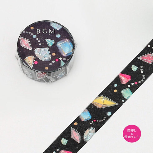 BGM Night Dream Jewelry Gems Crystals SILVER FOIL Washi Tape